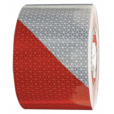 ORALITE 18852 Vehicle Reflective Tape, Red/White, 4 in x 50 yd, Acrylic - Vehicle Reflective Tapes