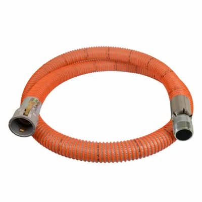 CONTINENTAL Suction and Discharge Hose: 3 in Hose Inside Dia., 100 psi, Clear/Orange - PVC Water Suction & Discharge Hose Assemblies with Synthetic Braid & PVC Helix Reinforcement