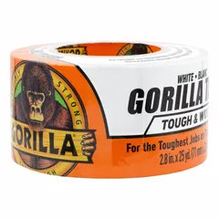 General purpose duct tape with white polyethylene coated cloth backing and rubber adhesive. Measures 2 7/8 inches wide by 25 yards long, 16.75 mil thick. Minimum application temperature 32°F. Suitable for sealing, bundling, and repair tasks on various surfaces.