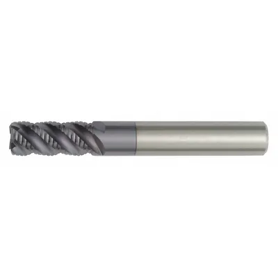 WIDIA HANITA Roughing End Mill: Carbide, AlTiN Coated, 6 Flute, 1" Mill Dia, 2-1/4" LOC - Corner-Radius Carbide Roughing End Mills for Steel & Cast Iron