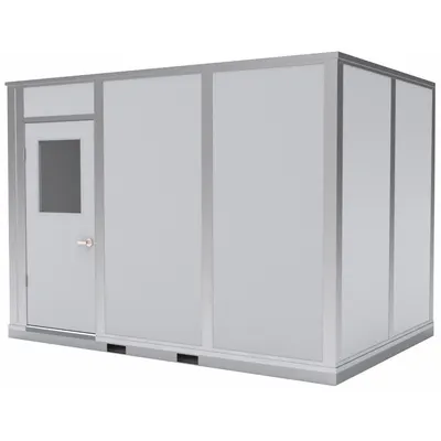 PORTA-KING Modular In-Plant Office: 8 ft x 12 ft x 8 ft, 4 Walls, Vinyl-Covered Drywall - 4-Wall Assembled In-Plant Offices
