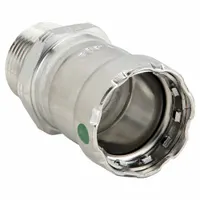 VIEGA MEGAPRESS Crimp Adapter Fitting: 3/4 in Pipe x 3/4 in Pipe Size, Press-fit x MNPT, EPDM (MPN 90240)