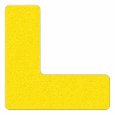 INCOM MANUFACTURING Floor Marking Tape: L, Solid, Yellow, No Legend, 6 in x 6 in, 0.58 mil Tape Thick - L-Shaped Floor Marking Tape