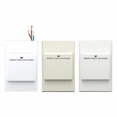 LEVITON Wall Switch: Key Card Switch, Single Pole, Maintained, Ivory/Light Almond/White - Card Key Wall Switches