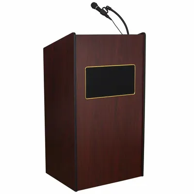 OKLAHOMA SOUND Sound Lectern, Mahogany, 46 in H, 18 in Shelf Depth - Sound Lecterns