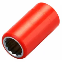 ITL Insulated Socket: 1/2 in Drive Size, 5/8 in Socket Size, 2 in Overall Lg, 12-Point, Std, Chrome (MPN 01610)