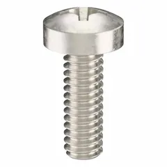 These M2x0.40 pan head machine screws are 6 mm long, made from 18-8 stainless steel with a plain finish. They feature a Phillips drive with #1 drive size and are supplied in a 100-piece pack. Commonly used in precision assemblies, electronics enclosures, and light machinery where a low-profile head and corrosion resistance are required.
