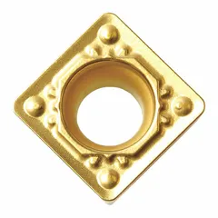 Square (S) indexable turning insert with four cutting edges for efficient material removal. Used for precision turning operations on lathes in general metalworking applications.