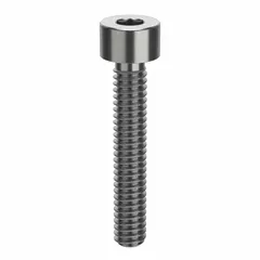 Inch-system standard socket head cap screw with 1/4"-20 thread, 1 1/2 in length, and right-hand thread direction. Made from plain 18-8 stainless steel, it features a 1/4 in hex drive size. Used for general-purpose fastening in machinery and equipment assembly.