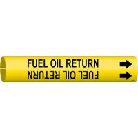 Pipe Marker: Fuel Oil Return, Yellow, Black, Fits 2 1/2 to 3 7/8 in Pipe O.D., 1 Pipe Markers (MPN 4064-C)