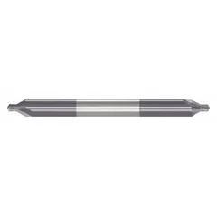 APPROVED VENDOR #8 Plain-Tip Center Drill, 90°, 6 in Overall Length, AlTiN Coated Carbide, Double End