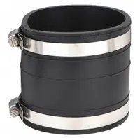 FERNCO Flexible Pipe Straight: PVC, For 4 in Pipe, PVC, 4 in Overall Lg, 2 Clamps Included (MPN 1060-44)