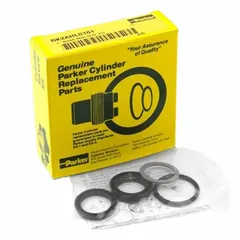 Seal kit for hydraulic cylinders with a 32 mm bore diameter. Includes two 32 mm wear bands. Used to rebuild cylinders in industrial equipment such as presses, lifts, and material handling systems.