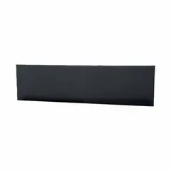 This polyethylene pellet pan is designed for use on railroad tracks to deflect pellets and prevent accumulation on rails. It measures 48 inches in length and 1/8 inch in thickness. Typical applications include material handling and rail yard environments where maintaining clear track conditions is necessary.