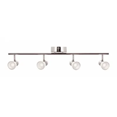 LED Fixed Rail: 29 5/8 in Lg, 1,662 lm_2,500 lm, 3000K, Polished Chrome, Frosted - Gage Series Fixed Rail Lights