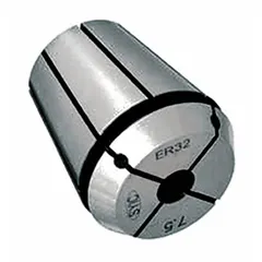 This plug-style coolant collet is designed for ER32 series toolholders and accommodates 5/8 in tool shanks. It directs cutting fluid to the cutting edge, aiding chip evacuation and cooling in milling, drilling, and turning operations.