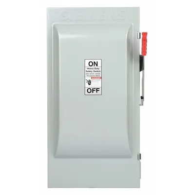 Siemens Safety Switch: Fusible, 200 A, Three Phase, 600V AC, Galvanized Steel - Fusible Safety Switches