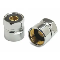 This brass faucet handle adapter with chrome finish is designed for use with Fisher AquaSpec® Series fixtures. It accommodates both hot and cold water temperatures. The adapter is used to service or replace handles on compatible faucets in commercial or industrial plumbing applications.