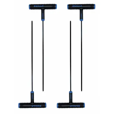 EKLIND Hex Key: 1 Ball Ends, 5 mm Tip Size, Metric, Long, Alloy Steel, Black Oxide - T-Shaped Hex Keys