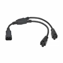 EATON Power Cord: 1 1/2 ft Lg, 3/16, Non-NEMA Plug, C14 Plug, 5-15R Receptacle, SJT, PVC, 125V AC (MPN P002-18N-2R). Key specifications — Brand: EATON; Jacket Material: PVC.