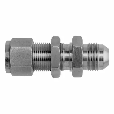 BRENNAN INDUSTRIES Compression Fitting Straight: 3/4 in OD x 3/4 in OD Fitting Size - Clean & Bagged Single-Ferrule Stainless Steel Fittings