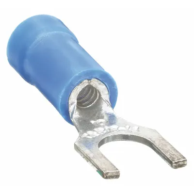 STA-KON Fork Terminals: Blue, Vinyl, #10 Stud Size, 18 AWG – 14 AWG Wire Range - Insulated Fork Terminals