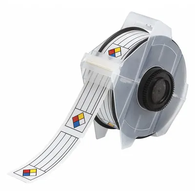 BRADY Pre-Cut Label Stock Roll: No Legend, NFPA Diamond, 1 1/8 in x 3 in, 3 1/4 in x 1 1/8 in - Brady Right-To-Know Diamond & Text Box Precut Label Rolls