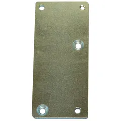 Metallic adapter plate designed for mounting and aligning limit switches in industrial automation and machinery applications. Provides a rigid interface between the switch and equipment for reliable actuation in manufacturing, packaging, and material handling systems.