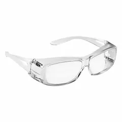 Frameless safety glasses with hard-coated amber lenses and a clear frame. The padded comfort-fit design supports extended wear. Amber lenses enhance contrast and reduce glare, suitable for industrial tasks such as machining, inspection, and welding support.