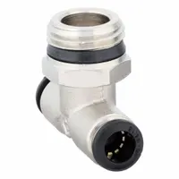 AIGNEP USA Push-Fit Tee Fitting: 8 mm OD x 8 mm OD x 1/2 in Pipe Size, Nickel, Silver, 5 PK (MPN 50210N-8-1/2-PK5)
