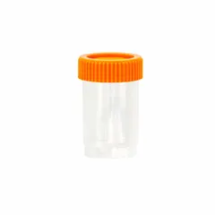 APPROVED VENDOR 20 mL PPCO Sample Vial with Orange Closure, 28 mm, Non-Sterile