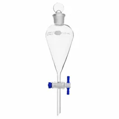 Separatory Funnel, Borosilicate Glass, 500 mL, Colorless, 27 mm Top, 12 mm Stem, 60 mm Stem Length