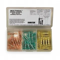 This 50-piece mixed wire connector and terminal set accommodates wire sizes from 20 AWG to 10 AWG. It is suitable for making secure electrical connections in industrial maintenance, repair, and installation tasks, such as control panels, machinery, and HVAC systems. The set includes a plastic case for organized storage.