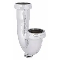 APPROVED VENDOR Bend: Brass, Chrome-Plated, Silver, 1 1/2 in Nominal Pipe Size, 5 3/4 in Overall Lg