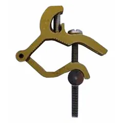 Bronze single bolt grounding clamp for connecting 2 to 10 AWG grounding wires to steel or copper water pipes. Designed for use with EMT and rigid conduit raceways in electrical grounding systems.
