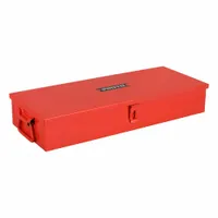 PROTO Tool Box: 20 1/8 in W 15 3/16 in D 5 1/2 in H, Steel, Red, Hinged Lid, Padlock, 1 Compartments (MPN J5695R)