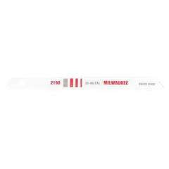 Bi-metal jigsaw blade with U shank, 3-5/8 in length, designed for cutting medium to thick metal. Sold in a 5-pack. Suitable for metal fabrication, HVAC ductwork, and general maintenance cutting tasks.