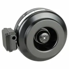 In-Line Duct Fan: 618 cfm Max., 10 in Duct, 214 W, 120V AC, 1 Ph, IP44, Galvanized Steel (MPN PV-250X). Key specifications — Includes: Mounting Bracket; Brand: SOLER & PALAU; Speed Controllable: Yes; High-Efficiency Motor: No; Nameplate Voltage: 120V AC; Number of Speeds: 1; Airflow @ 0.000 in SP - Range: 500 to 749 cfm; High-Efficiency Motor_Broad: Standard-Efficiency Motor.