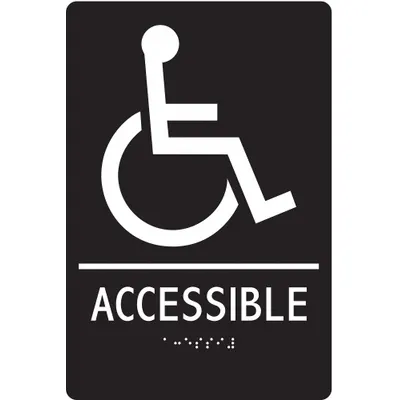 ADA Braille Facility Sign: ABS Plastic, Adhesive Sign Mounting - Accessible Signs