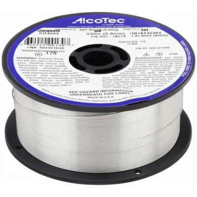ALCOTEC Welding Wire: Aluminum, ER4043, 0.03 in - ER4043 MIG Welding Wire