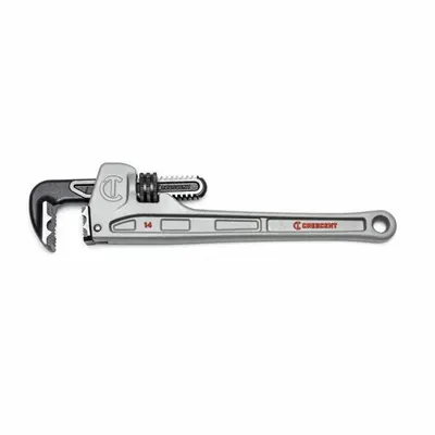 CRESCENT Pipe Wrench: Aluminum, 2 3/8 in Jaw Capacity, Serrated, 14 in Overall Lg - Straight Pipe Wrenches