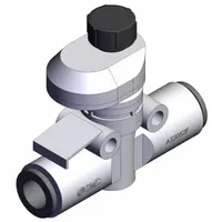 SMC Speed Controller: In-Line Fitting, Screw, 1/4 in Valve Body Size, 8 mm Push to Connect Tube (MPN AS2052FS-08)