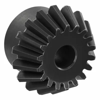 KHK GEARS Bevel Gear: Straight, Gear Ratio 2, Module m 2.5, 18 Teeth, Black Oxide-Coated Steel - Straight Teeth Metric Bevel Gears & Pinions