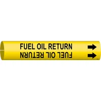 Pipe Marker: Fuel Oil Return, Yellow, Black, Fits 3/4 to 1 3/8 in Pipe O.D., 1 Pipe Markers (MPN 4064-A)