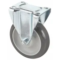 APPROVED VENDOR Plate Caster: Rigid, Polyurethane, 4 in Wheel Dia, 1 1/4 in Wheel Wd, Light Duty