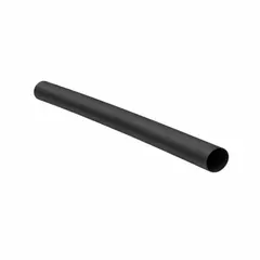Standard heat shrink tubing with a 2:1 shrink ratio. Before shrinking, the inner diameter is 0.5 in; after shrinking, it reduces to 0.25 in. The tubing is black and used to insulate and protect electrical connections, wires, and cables from moisture, abrasion, and short circuits in applications such as industrial maintenance, electrical panels, and automotive wiring repairs.
