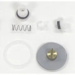 This repair kit includes gaskets and O-rings for servicing the regulator on DeVilbiss paint spray gun pressure cups. Compatible with model KK-5051, it restores pressure control for consistent paint application in industrial finishing operations.