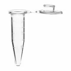 Microcentrifuge Tube, Polypropylene, 0.5 mL, Conical Bottom, Graduated, Colorless, with Cap