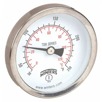 WINTERS Lead-Free Thread-Mount Dial Thermometer with Thermowell TSW174-SWLF
