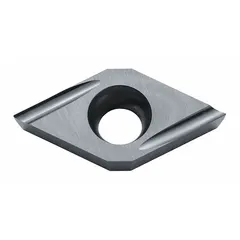 This diamond indexable turning insert is used for precision machining of non-ferrous materials such as aluminum alloys and plastics. It is suitable for turning, boring, and facing operations, providing a high surface finish and extended tool life.